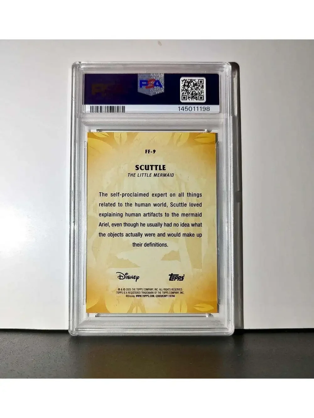 Scuttle 2025 Topps Disney #FF-9 Furry Friends Card The Little Mermaid PSA 9 Mint